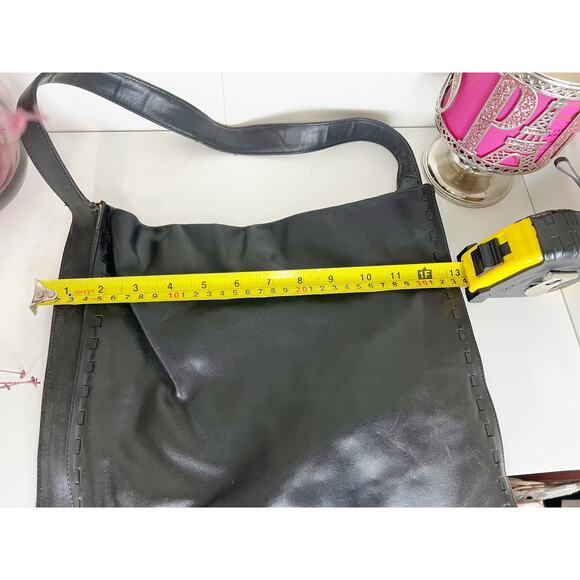 Vintage Coach 9466 Black Cowhide Leather Tote Shoulder Bag Whipstitch - Picture 6 of 10